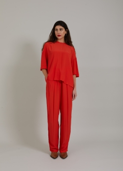 Coster Copenhagen, Top with mid length sleeves, lipstick red